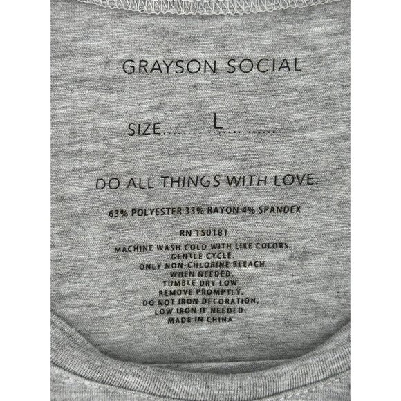 Grayson Social I Love Dogs Graphic Tunic T-Shirt Sz Large Gray Cold Shouder - Picture 7 of 8